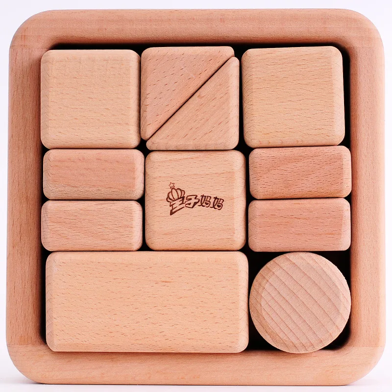 

Large Pieces Head Building Blocks Toy Solid Wood Non-Paint Large Particles Infant Baby Young CHILDREN'S-Bite Environmentally Fri