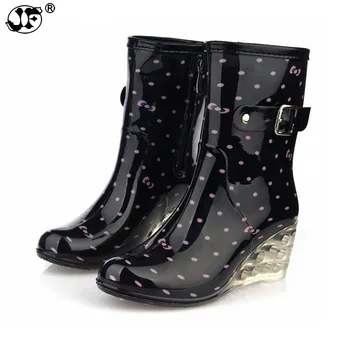 

new design pvc rain boots waterproof flat shoes woman rain woman water rubber boots good quality botas 763
