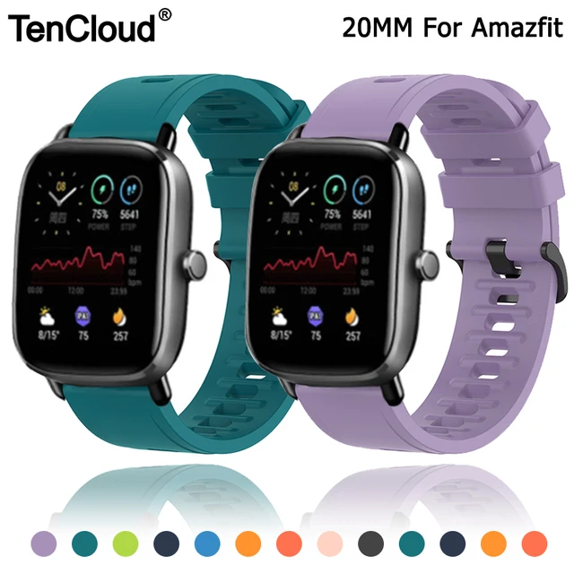 Correa de silicona de 20mm para reloj Amazfit GTS 4/2 Mini, correa de  repuesto para Amazfit GTS/GTS 2/4, correa para Amazfit Bip/U Pro -  AliExpress