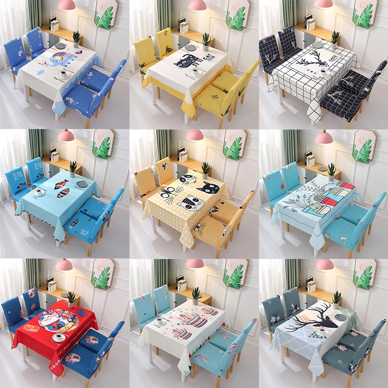 

cartoon printing non-empty table covers on the table home decoration waterproof rectangular linen dining tablecloth DW125