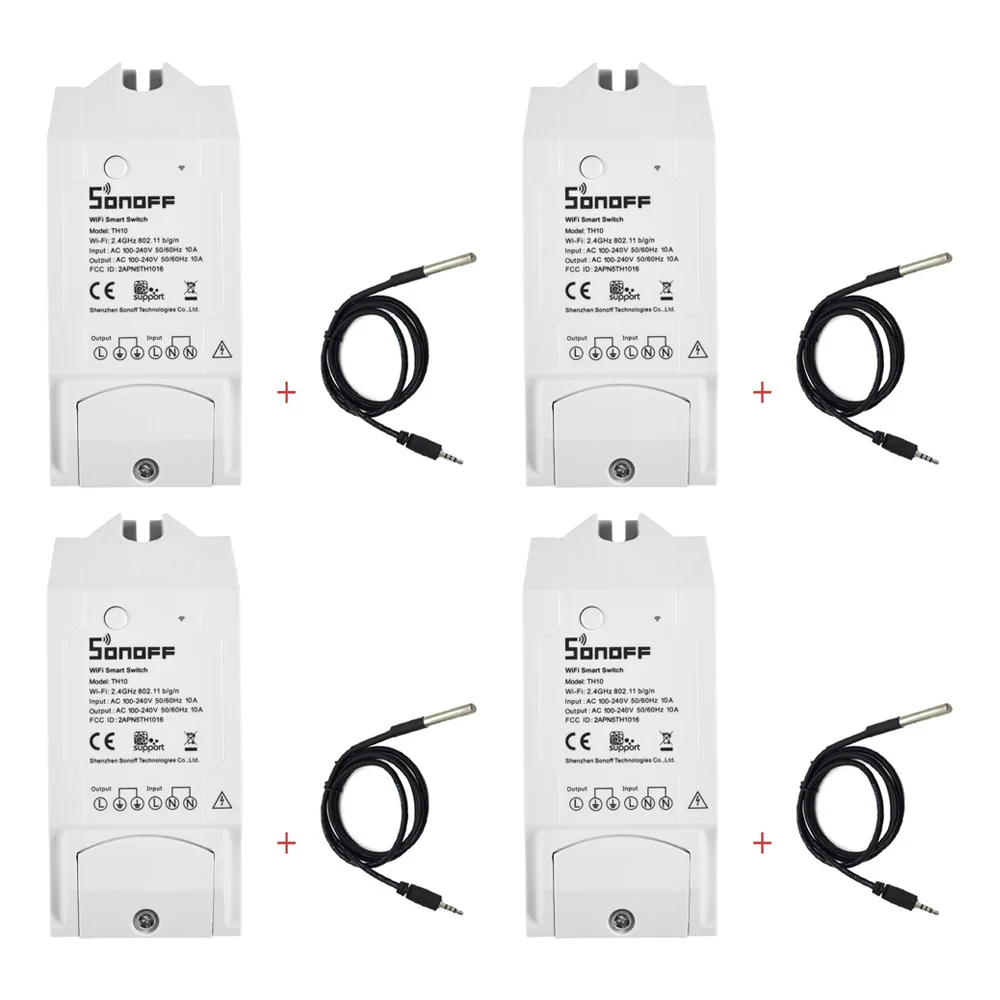 Sonoff TH10 WiFi Smart Switch Пульт дистанционного управления Смартфон Датчик температуры и влажности для умного дома wifi термостат
