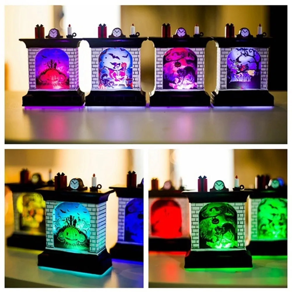 Creative Display Practical Festival Luminous Witch Light Pumpkin Lantern Pattern Party Lamp Best Gift Battery Home