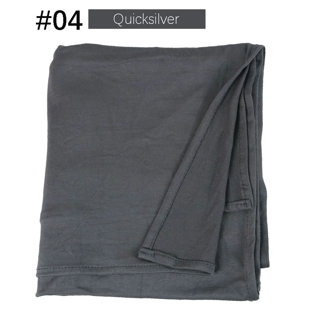 Muslim Women Premium Instant Cotton Jersey Hijab Scarf Jersey Hijabs Scarves With Hoop Pinless HeadScarves 53 colors