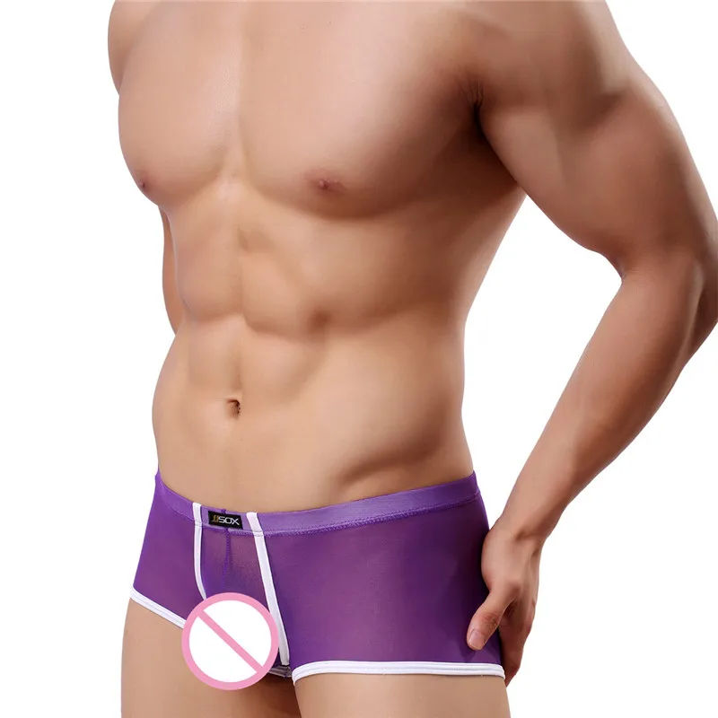 Purple Мужские майки, жилет, сексуальное мужское нижнее белье, без рукавов, футболки, перспективная майка, топы, боксеры, шорты, бандаж, сетка, прозрачная рубашка - Цвет: Purple