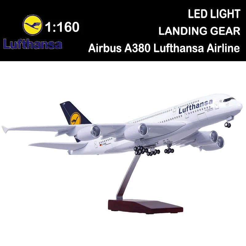 Модель самолета Lufthansa 1/160 50 см самолёт с легким колесом коллекция литая