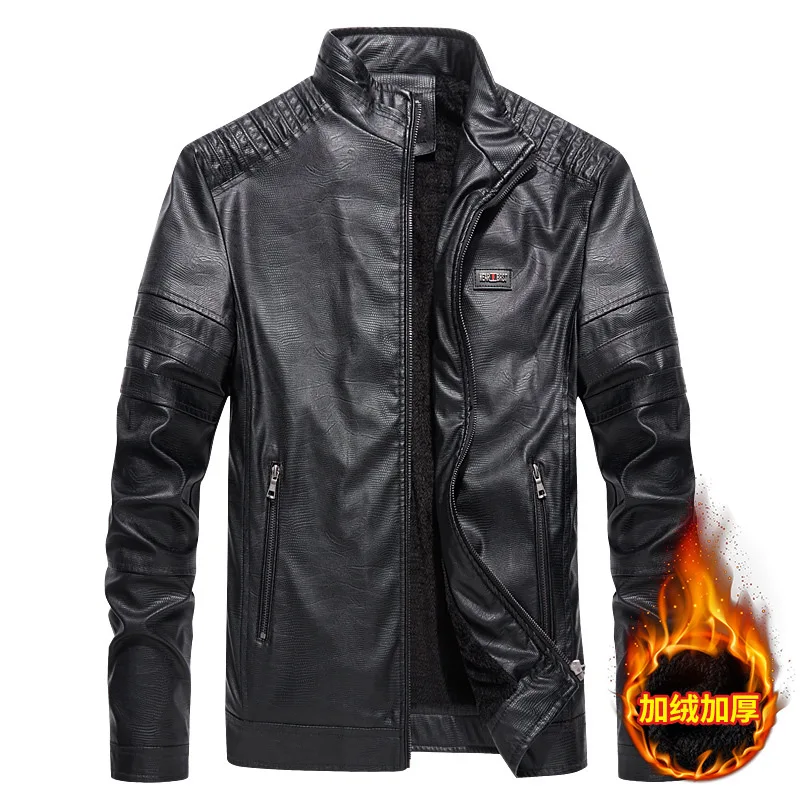 

2019 Autumn & Winter New Style MEN'S Coat Jacket Men'S Wear Fashion Casual Elasticity Leather Coat Men's Trend on Clothes
