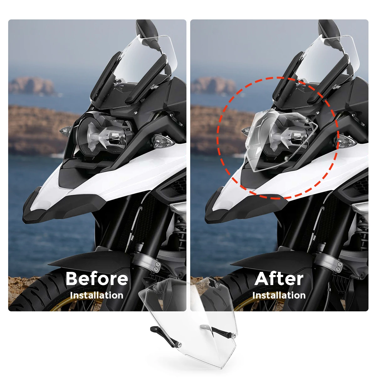 Motorcycle Headlight Guard Cover Lens Protector For BMW R1200GS LC ADV 2013-2018 