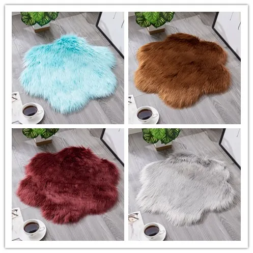 

2019 European-style Solid 17 Colors Plum-shaped Carpet Simple Home Fashion Coffee Table Foot Pad Cold-proof Mat For Winter