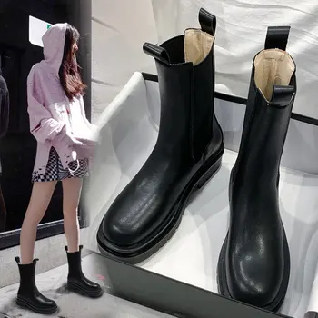 

Shoes Lolita Boots Boots-women Luxury Designer Mid-Calf Booties Women Round Toe Rock Med 2020 Mid Calf Elegant Fashion