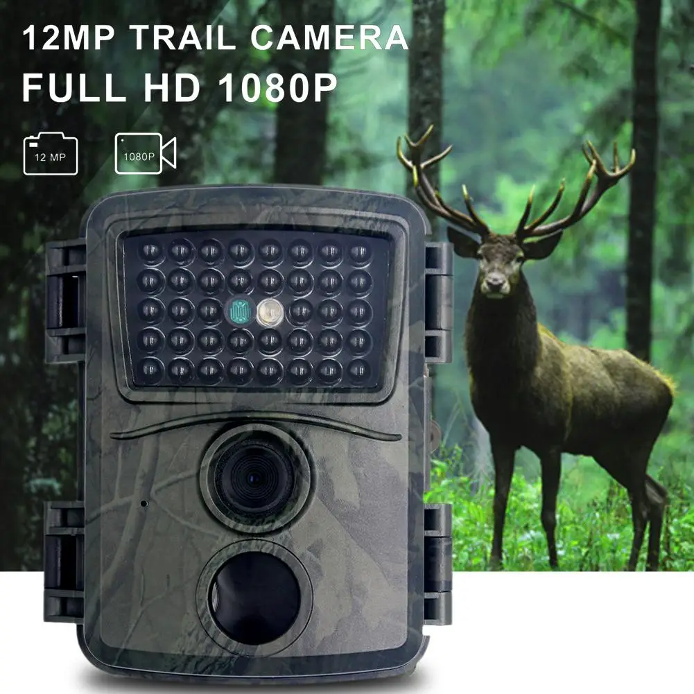

1080P 12MP Outdoor Trail Camera Waterproof Scouting Camera with Infrared Sensors and 90-degrees Detecting Range Night Vision