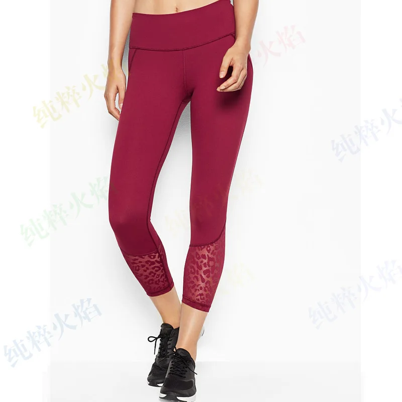 

Cross Border Amazon Wish Sports Fitness Trousers Lace Elasticity Yoga Running Breathable Leggings Women's