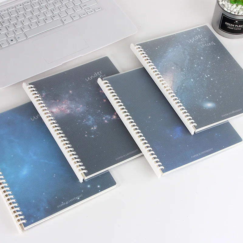 

Starry sky transparent coil spiral notebook f book A5 Japanese Checkered Horizontal line Removable notebook School Office