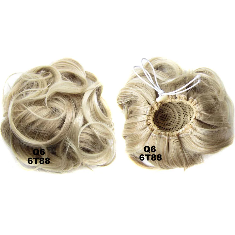 Женский пушистый классический Updo шиньон синтетический волнистый кудрявый эластичный резиновый ремешок грязные волосы пучок кусок