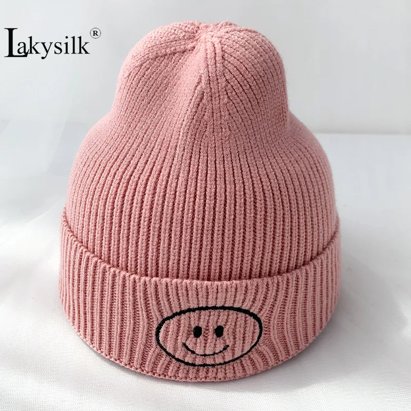 18 цветов, однотонные шапки унисекс, осенне-зимние шерстяные шапки, мягкая теплая вязаная шапка для мужчин и женщин, Лыжные шапки со смайликами