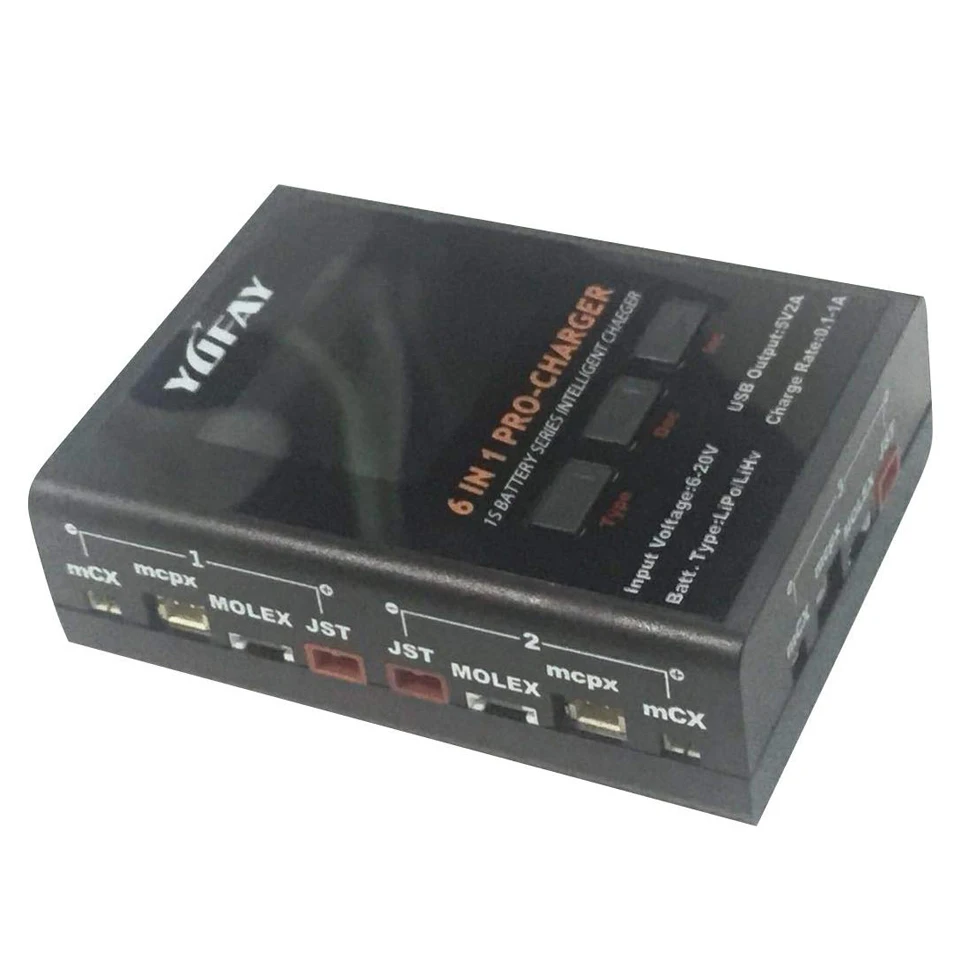 Зарядное устройство YUFAY 6 в 1S 3 7 В Lipo/LiHV с цветным ЖК дисплеем разъем Micro MX MCPX