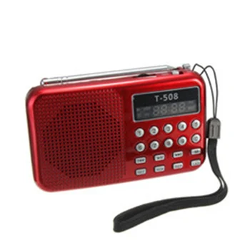 

TF mirco for SD Card MP3 Music Player Mini Portable dual band Rechargeable Digital LED display panel Stereo FM Radio SpeakerB