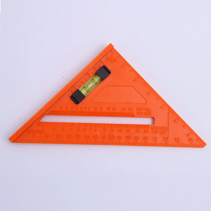 

CJ-5034A Plastic Set Square with Bubble Level Woodworking Triangle Ruler 90-Degree Right Angle Ruler