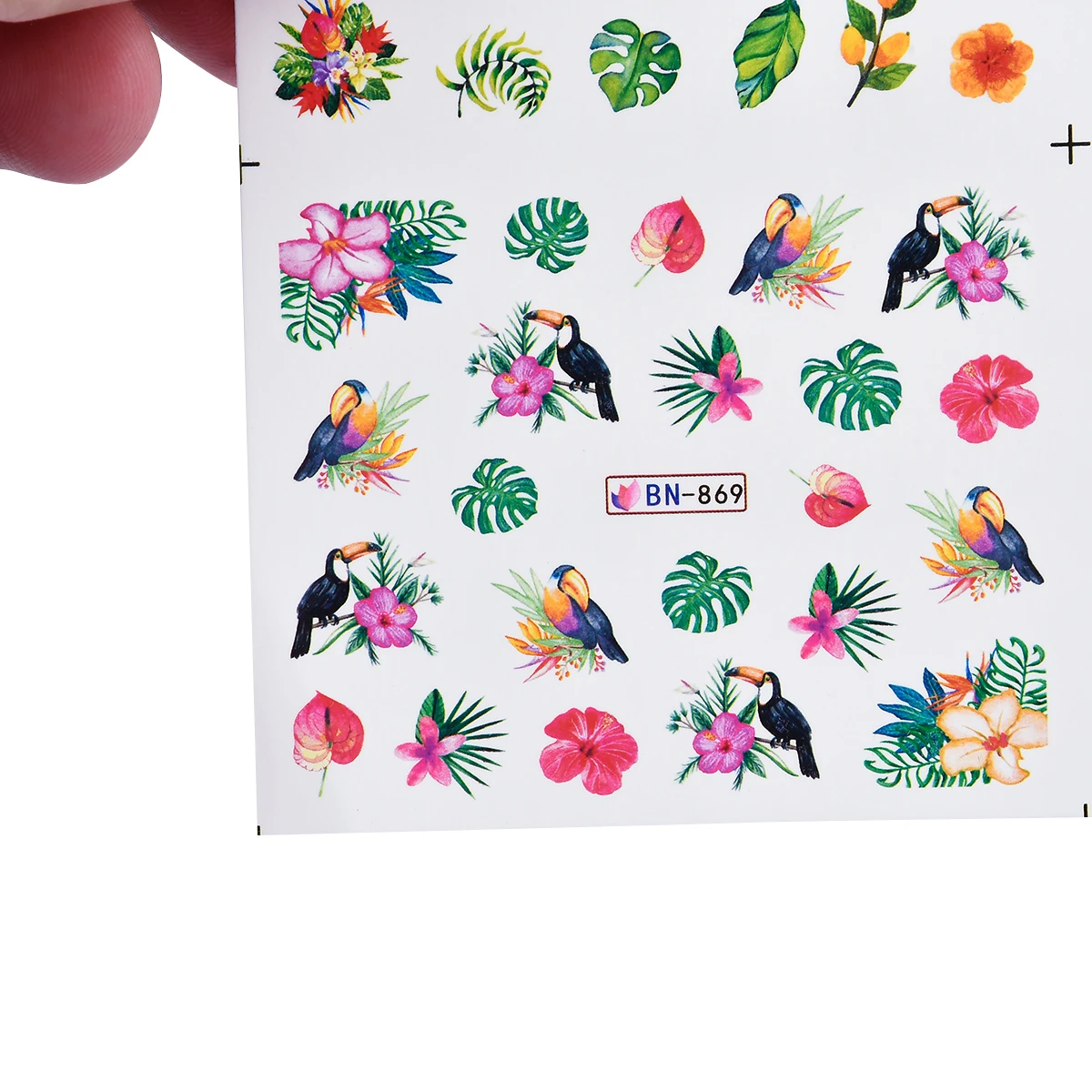 12 шт./партия тропические растения и листья Фламинго наклейки для ногтей письма татуировки ползунки для ногтей водные трафаретные наклейки для маникюра
