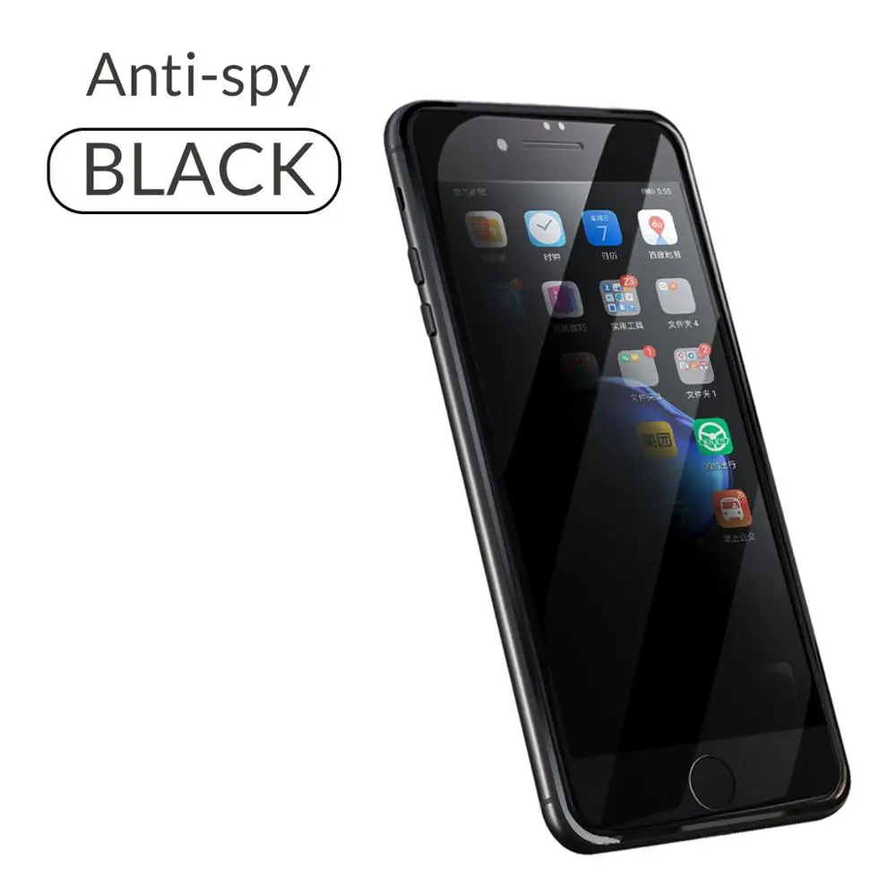 Защитное закаленное стекло ORICO для iphone 6, 6 S, 7, 8 Plus, анти-синий светильник, 3D изогнутая закаленная пленка, защита от шпиона - Цвет: Anti spy black