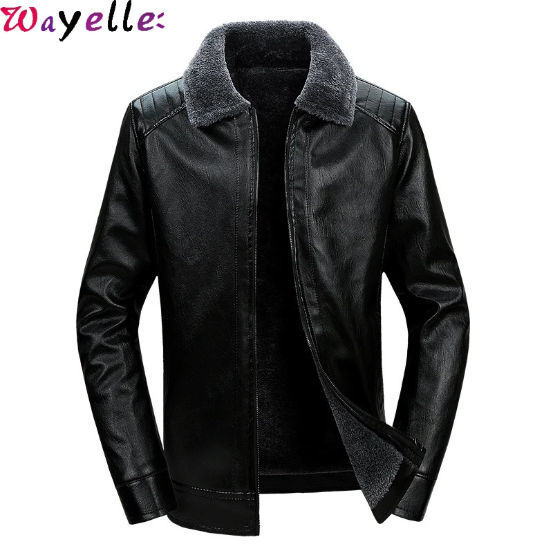 Зимнее пальто из искусственного меха, мужская куртка из искусственной кожи, новинка, модная теплая флисовая куртка из искусственной кожи, Мужская Повседневная ветровка, верхняя одежда