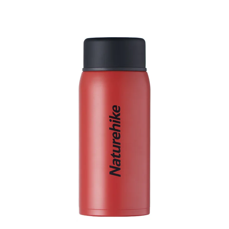 Naturehike thermos cup men women large capacity 316 stainless steel thermos outdoor portable kettle bottle - Color: Red 350ml