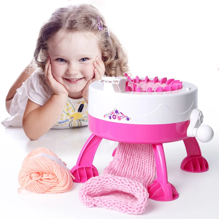 Children hand-cranked automatic DIY scarf hat rainbow knitting machine creative hand-knitted yarn g