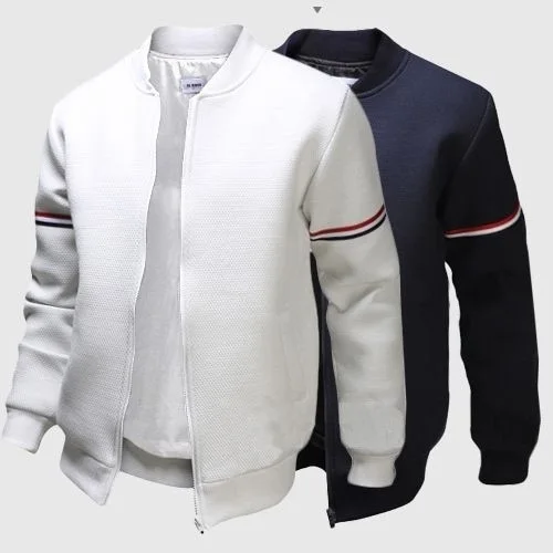 

Men's Webbing Stand Collar Jacket Classic Man Baseball Uniform Jackets
