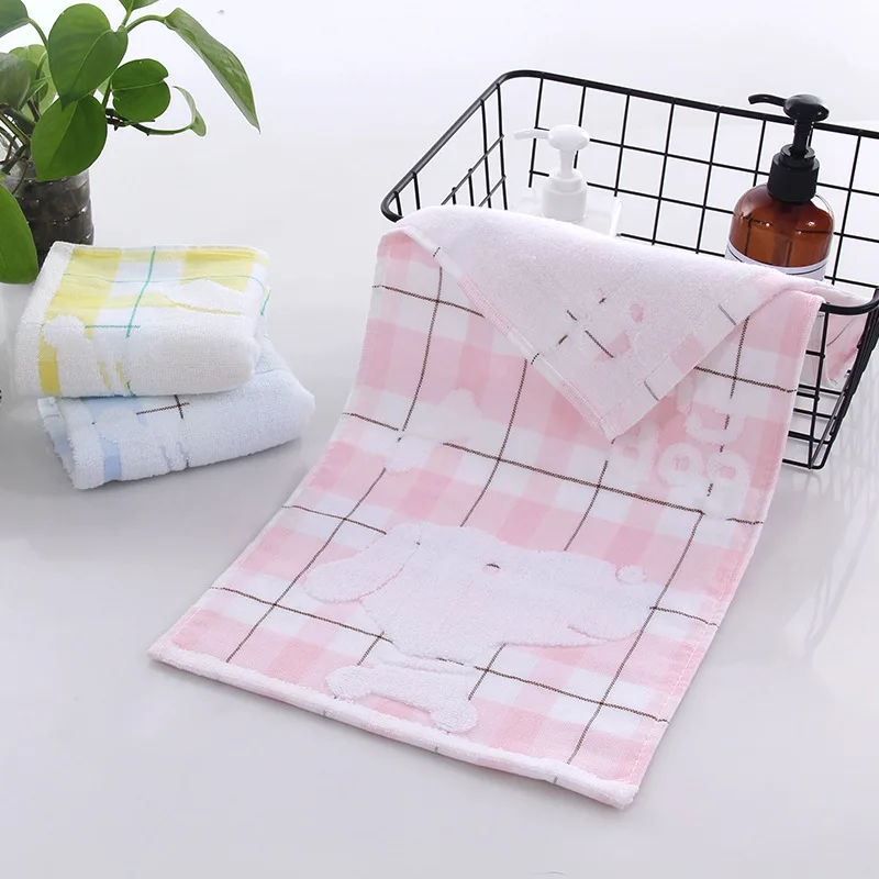 

[3 Packaged in the Shape of Bars] Gauze Looped Pile CHILD'S Towel Cartoon Pattern Daily Use Untwisted Yarn CHILD'S Towel Pure Co
