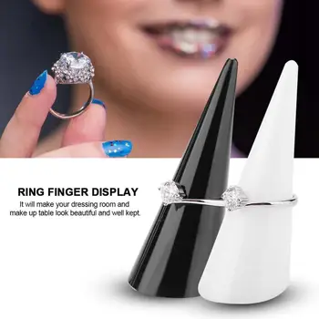 

5pcs Cone Fingertip Display Ring Holder Jewelry Rings Storage Organizer Showcase Stand Acrylic Finger Display Ring Holder
