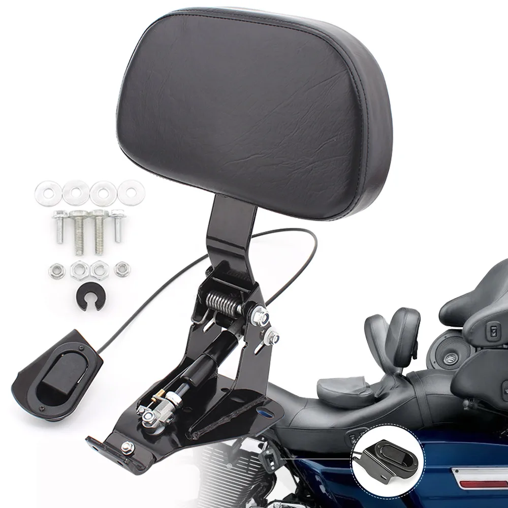 

Motorcycle Adjustable Driver Rider Seat Backrest Mounting Fits For Harley Touring Road King Electra Glide Road FLHR FLHT FLHTC
