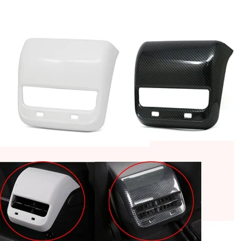 

2018 2019 For Tesla Model 3 Carbon Fiber / White Look Rear Air Vent Outlet Cover Trim