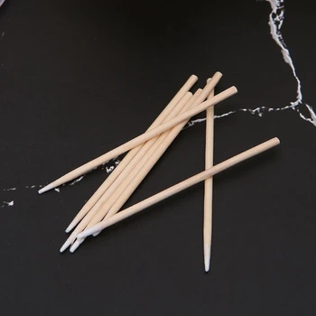 

100pcs Short Mini Cotton Swabs Swab Applicator Q-tip Wood Handle Sturdy New