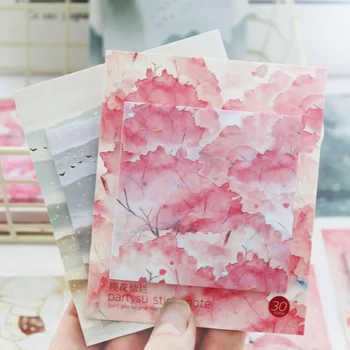 

.. Antique Style Landscape Sticky Notes Wind Tearable Notepad Small Book Notes Left Notes Removable Self-stick Notes Paper Will