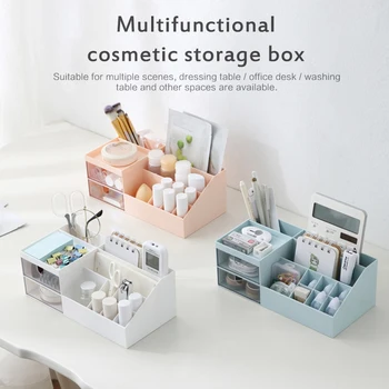 

Makeup Organizer Cosmetic Large Capacity Cosmetic Storage Box Organizador Maquillaje Desktop Jewelry Drawer Container kitchen