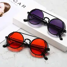 2022 New Fashion Steampunk Sunglasses Vintage Round Punk Eyewear Summer Fashion Items Sun Protection Glass Gothic Style UV400
