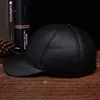 HL130 2022 Men's genuine leather baseball cap hat brand new style spring brand new style winter Russian warm one fur caps hats ► Photo 3/6