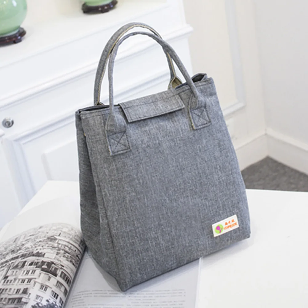 Thermal Insulation Picnic School Food Container Reusable Waterproof Portable Leakproof Lunch Bag Office Oxford Cloth Stripe Tote