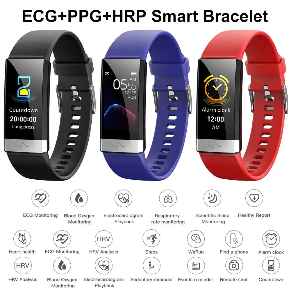 V1 Bluetooth Смарт-браслет ЭКГ PPG спортивные часы пульсометр кровяное давление кислород мониторинг сна фитнес-браслет часы Id115