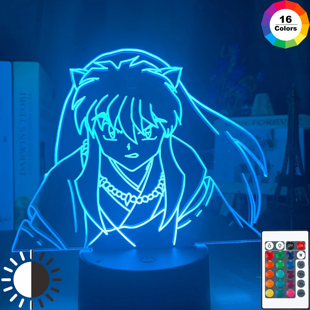 Манга Inuyasha фигурный светодиодный Ночной светильник Настенный для детей Спальня