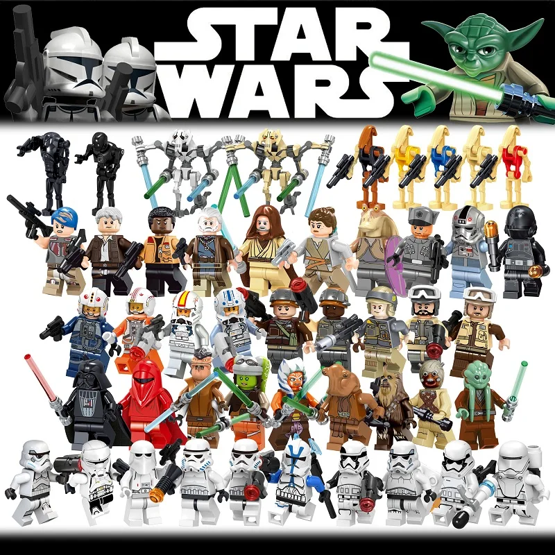 Star Wars Figures Clone Trooper Han Solo Luke Leia Maz Anakin Darth Vader Yoda Obi Wan Figure Building Blocks Toys for Children