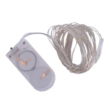 

High Quality 3m Waterproof 30 Led Silver Wire String Light Christmas Wedding Party Decoration Lamp IP66 With Button Battery hot