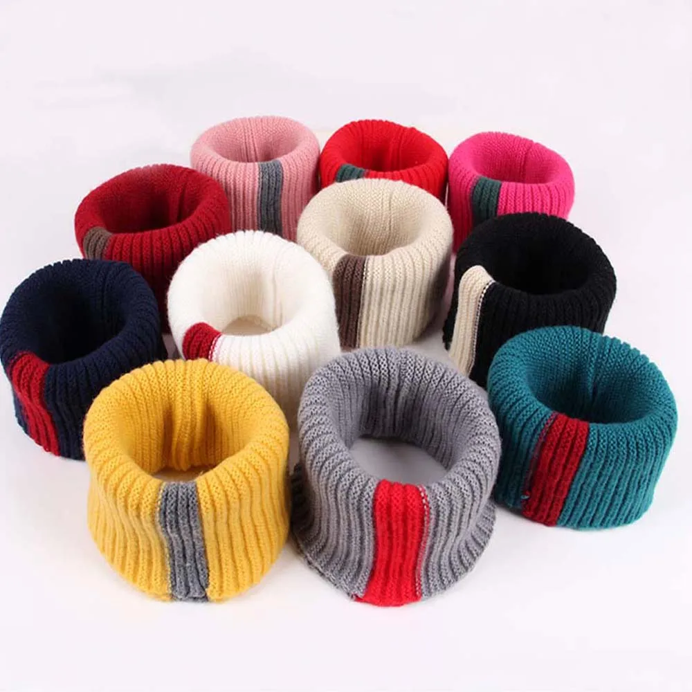 Autumn Winter Girls Boys Knitted Scarf Baby Kids Snood Ring Infinity Tassel Scarfs Loop Neck Circle Warm Scarves Neckerchief