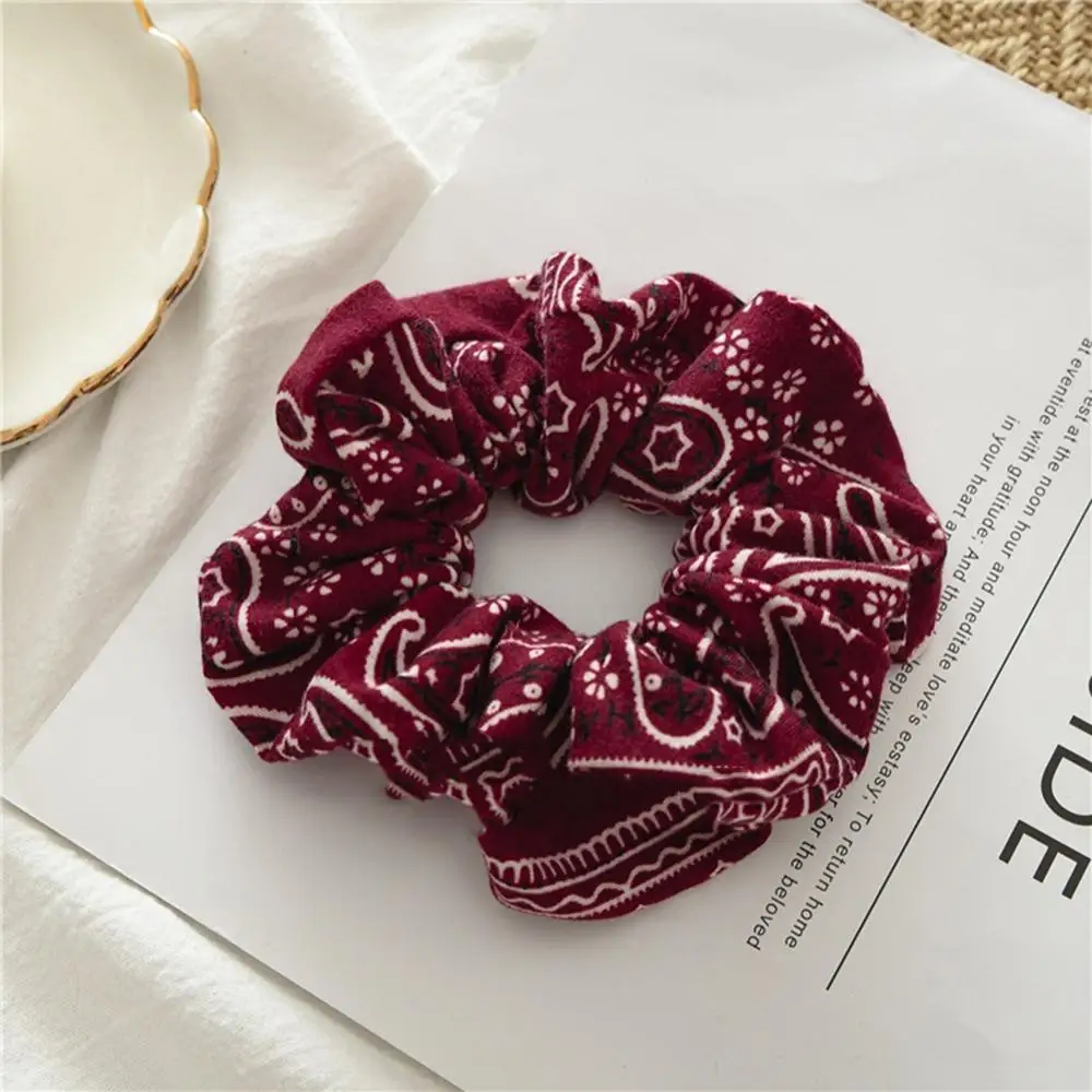 6 Colors Scrunchie Women Girls Elastic Hair Rubber Bands Accessories Gum For Women Tie Hair Ring Rope Ponytail Holder Headdress - Цвет: Wine red