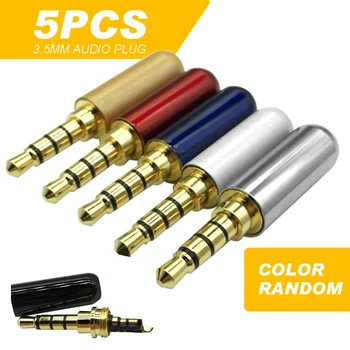 

5pcs/lot Mini Jack 3.5mm 4 Poles Male Plug Soldering Adapter Copper 4 Pin 3.5mm Jack Wire Connector Heaphone Earphone Plugs