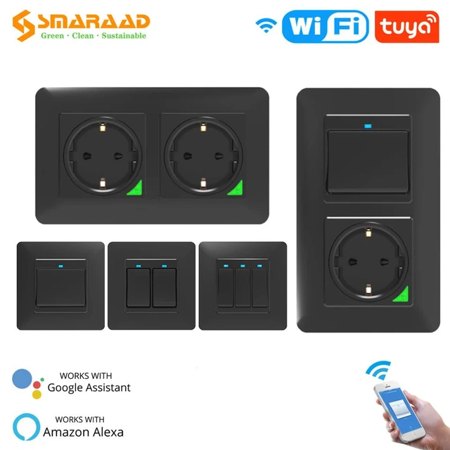 Wifi Smart Light Wall Switch Socket Outlet  Light Switch Works Google Home  - Wifi - Aliexpress