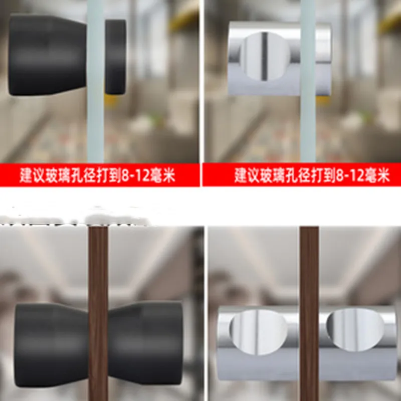 Aluminum alloy single hole glass door handle wine cabinet handle glass door shower
