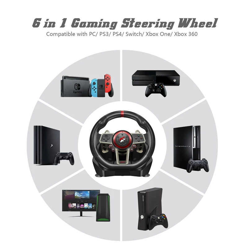 Formation Peregrination combination Racing Steering Wheel For PS4/PS3/PCSwitch/Xbox One/Xbox 360 Game Steering  Vibration Joysticks Remote Controller Wheels Drive