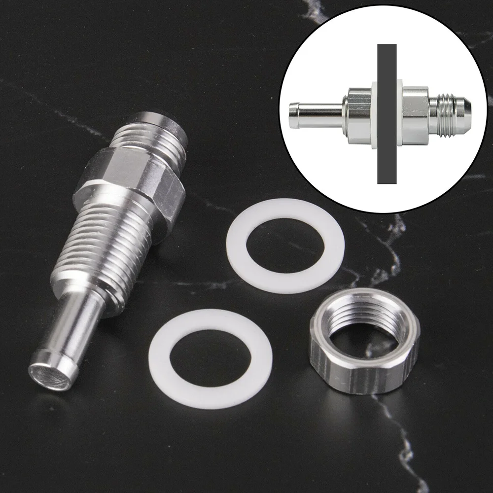 6AN Male Connector Flare Bulkhead To 5/16 Hose Barb 6061 T6 Aluminum Silver New | Автомобили и мотоциклы