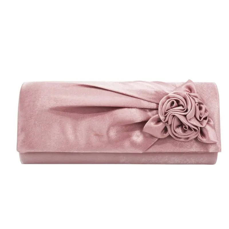 

Women Ladies Silk Rose Pattern Casual Clutch Purse Chain Handbag Evening Party Bag for Wedding Party Festival Decor Supplies