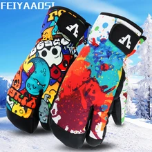 Три-палец лыжные перчатки, защита от ветра водонепроницаемый для взрослых для верховой езды, обувь для мужчин и женщин модели Пеший Туризм на открытом воздухе